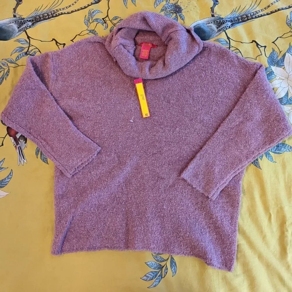 CATHERINE malandrino purple turtle neck oversized sweater nwt sz l